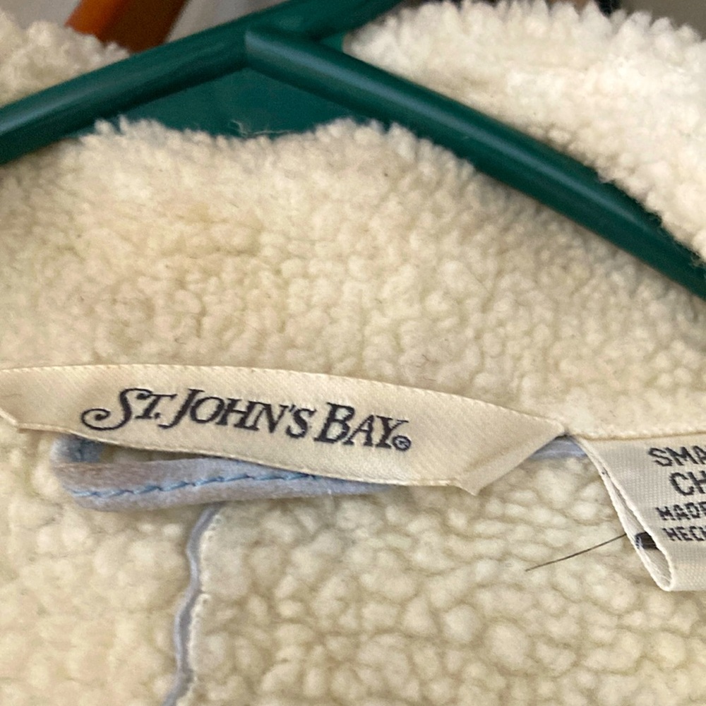 St. John’s Bay. Winter Embroidery Coat. 34 wide shoulders. 26 inch arm length.